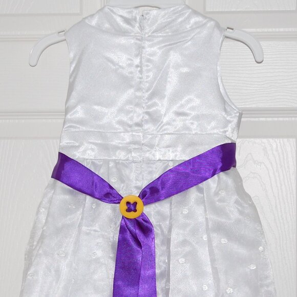 Bundle of 2 NEW Handmade Flower Girl White Satin Dresses, Sizes 4T-6T - Picture 6 of 7